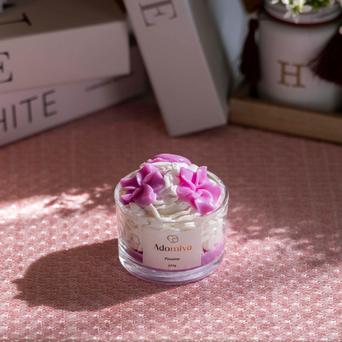 Bougie pivoine gourmande