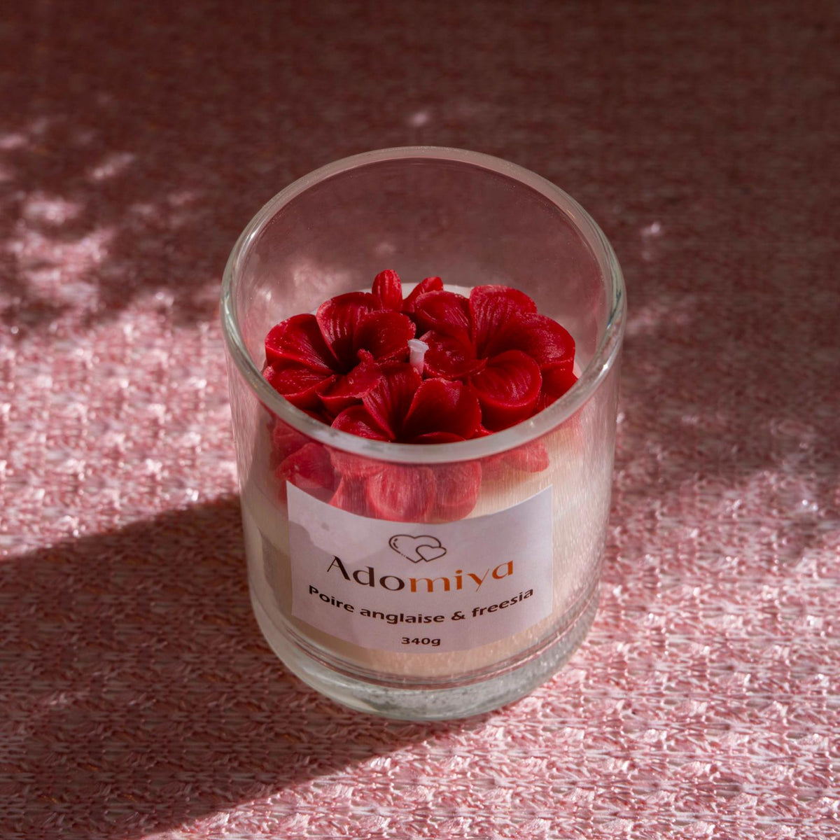 Bougie fleurie poire anglaise et freesia